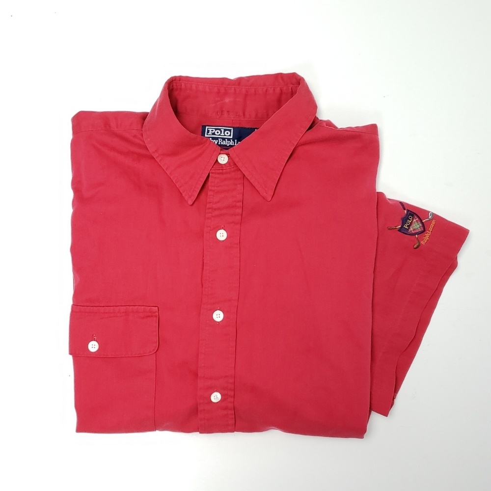 Polo Ralph Lauren Golf Shirt Button Front Cotton L